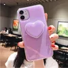 EKONEDA, funda con soporte para teléfono con corazón bonito para iPhone 11 Pro XS Max X XR SE 2020 6 6S 7 8 Plus, funda de lujo con soporte y purpurina