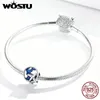 WOSTU 2020 новый оригинальный Blue World Woyage Bub Fit Pandora Clarms Silver 925 Bear Bears для женщин DIY мода ювелирные изделия делают Q0531