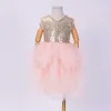 Toddler Girls Princess Party Dress for Kids Lovely Sequins Tutu Gown Barn Födelsedag Vestido Kläder 210529