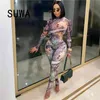 90s Vintage Sexy 2 Piece Women Sets Clothes Long Sleeve Bodysuit Playsuit And Skinny Pants Trousers Party Night Club Outfits 210525