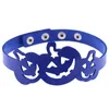 Exageración Gargantilla de Halloween Ahueca hacia fuera Collar de cuero de calabaza Collares Botón Banda de cuello ajustable para mujeres niños joyería de moda voluntad y arena