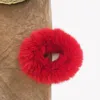 12 stks Verschillende kleuren Konijn Cover Tie Eenvoudige elastische Effen Kleur Scrunchies Haarkabel Imitatie Mink Down Bont Ribben