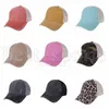 Ponytail Hat Criss Cross Washed Distressed Messy Buns Ponycaps Baseball Cap Trucker Mesh Hats ZZA1056639
