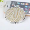 GU227 Round Glitter Mini Pocket Mirror Makeup Compact Foldable Double Dual Side Random