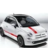 Car Styling Hood Bonnet Stickers Body Door Side Skirt Stripes Decal Lattice Grafisk Vinylfilm för Fiat 500 Bil Tillbehör