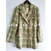 Bella Philosophy Femmes Printemps Double Boutonnage Check Blazer Vintage Femme Poches Costumes À Carreaux Veste Casual Street Outwears X0721