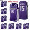 2021-22 75 주년 기념 다이아몬드 인쇄 된 망 농구 데이슨 미첼 Neamias Queta Deaaron Fox Buddy Hield Tyrese Haliburton Barnes Purple Jersey