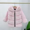 2019 Nouveau Hiver Filles Manteau En Fausse Fourrure Épais Chaud Rex Fourrure De Lapin Filles Garçons Vestes Et Manteaux En Cuir Parka Enfants Survêtement TZ472 H0909