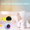 Zegar Dzieci Trener Sleep Colorful Light Alarm Z Temperatura Dekoracje świąteczne dla domu 210310