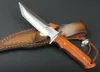 Najwyższej jakości Mały przetrwanie Prosto nóż 440C Satynowy Tanto Point Blade Pełna Tang Rosewood Uchwyt Stałe Noże ostrza ze skórzaną pochłaniającą
