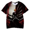 Męskie koszulki Anime Bleach T-shirt 3D Drukuj Streetwear Mężczyźni Kobiety Moda Zagładnione Krótki Rękaw Harajuku Hip Hop Tees Topy