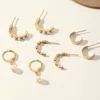 Stud 2021 Trend moda Pearl Geometryczne małe zestawy kolczyków nieregularne dla kobiet akcesoria biżuterii