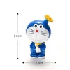 4 pz/set Gatto Doraemon figurine decorazione del giardino mini fata animali da giardino statua in miniatura Muschio micro ornamenti paesaggistici in resina