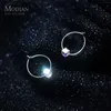 Big Square Rainbow Crystal Hoop Серьги для женщин качели классические обручи ухо 925 стерлингового серебра 925 мода ювелирные изделия 210707