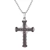 Designer Necklace Luxury Jewelry 1pc Men Crystal Cross Pendant Stainless Steel Polished Fashion Simple Link Chain Choker Gothic Punk Accesso