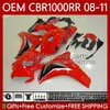 ホンダボディ用インジェクションモールドCBR1000 CBR 1000 RR CC 08-11 BODYWORK 60NO.51 CBR 1000RR 1000CC CBR1000RR 08 09 10 11 CBR-1000 2008 2009 2011 2011 OEMフェアリングレッドブラックBLK