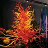 Bunte mundgeblasene Glas-Stehlampen, 101,6 x 152,4 cm, große Skulptur für Zuhause, Restaurant, Hotel, Kunstdekorationsprojekte, individuelle gelbe rote Farbe