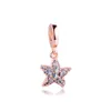 Sparkling Starfish Dangle Charm Silver Krallen Voor Sieraden Maken Pasuje 925 Silver Original Charms Bransoletki dla kobiety DIY Q0531