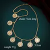 Nieuwe Napoleon Figure Coin Ketting voor Dames Arabische Luxe Vergulde Crystal Long Chain Mulism Bruiloft Sieraden