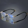 Sunglasses NONOR Frameless Reading Glasses Men Blue Light Blocking For Reader Rimless Presbyopic Eyewear Metal Computer Eyeglasses