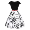 MISSJOY Plus size 4XL Drkleding vrouwen Vintage Elegant Cap Sleeve Lemon Flower Print pin up fashionable dresses kerst jurk X0529