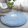 柔らかいふわふわの敷物の丸いシャギーの居間の洗えるベッドルームのカーペットの非スリップベッドサイドカーペットの床Mat Tapetes de Sala 220301