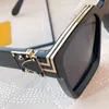 Millionaire L 1165 gafas de sol de diseño V clásico atemporal para hombre negro puro o con marco de alambre dorado lente transparente hombres de alta calidad2623