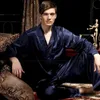 Мужская Silk Satin Pajamas Set Pajamas Установить Sleekwura Loungewear S ~ 4XL 211111