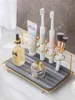 Nordic Diatomite Electric Toothbrush Holder Desktop Cosmetic Organizer Bathroom Storage Rack Accessories Makeup Brush Shelf 211102