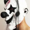 Korku Cadılar Bayramı Maskesi Lateks Tam Siyah Beyaz Palyaço Maskesi Cadılar Bayramı Partisi T200622