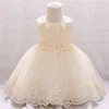 2021 bébé fille robes d'été applique dentelle robe infantile bébé fille princesse robe enfant en bas âge fête d'anniversaire robe de mariée vêtements G1129