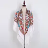 Chales bufanda rusa ucraniano flecos tradicional floral polaco polaco cuello cabeza envoltura vintage antigüedad hijab poncho