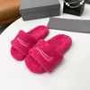 Trendy Designer Slippers Fur Home Shoes Flip Flop Winter Solid Color 1:1 Embroidery Original Rubber Non-slip Wear-Resistant Bottom Autumn Sheep Dupe Plush Sandals