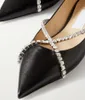 Marcas populares Ginevi Flats Criss-Cross Crystal Chains Studded Cadenas de las mujeres Zapatos de las mujeres Señora puntiaguda Toe Comfort Walking EU35-43