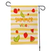 Фруктовый узор Летняя льна Садовый флаг Здравствуйте, летний арбуз лимон лимон ананас напечатанный двойной боковой садовый флаг ZZE5149