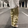 Hip Hop Suede Heart Broderade Bokstäver Casual Byxor Mens Straight Color Block Drawstring Loose Trousers High Street Track Byxor