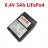 GTK 6V Batterie 6,4V 5Ah Lifepo4 Lithiumbatterie 5000mAh mit BMS für elektronische Waage Solarstraßenlaterne Notausgangsschilder