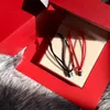 Corda preta de aço titânio 316L de alta qualidade e corda vermelha com cadeado de prata para mulheres, pulseira, joias, presente, frete grátis, ps8228