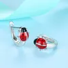 BELAWANG 2020 Regalo Di Natale In Argento Sterling 925 Animale Coccinella Bambino Smalto Rosso Coccinella Orecchini per Le Donne