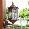 Antique Exterior Wall Light Fixture Aluminum Glass Lantern Outdoor Garden Lamp Y200109