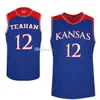 Nikivip Kansas Jayhawks College #12 Chris Teahan #21 Clay Young #45 Cole Aldrich Basketball Jerseys Mens costume