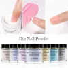 Nail Glitter Colorful Flash Dipping Powder Kit Dust Decorative Resin Pigment Art Need Primer And Sealing Layer Set 10ml Prud22