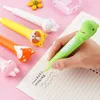 DHL New Style Decompression Pen Kawaii Cartoon Soft Rebound Ballpoint Pens Sweet Pretty Lovely Cartoon Pen for Kids Stationery Gift