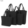 Storage Bags White/black Casual Bag Canvas Handbag Unisex Tote Christmas Gift Pouch Reusable Cotton Carry Daily Use Travel