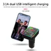 FM Auto Bluetooth-zender Kit Chargers TF-kaart MP3-speler Luidspreker F2 3.1A Dual USB-adapter Draadloze Audio-ontvanger PD-oplader