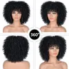 짧은 머리 아프리카 kinky 곱슬 가발 흑인 여성 10 자연 합성 Ombre Glueless Cosplay 가발 높은 온도 팩토리 직접