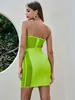 Femmes Sexy Designer Chian Neon Green Bandage Dress Soirée Celebrity Mech Elegant Party 210527