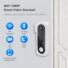 Sistema de segurança doméstica inteligente Wi-Fi recarregável bateria campainha campainha 1080p video porta de porta remota