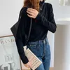 Hoop Kraag Pullover Basic Bottoming Knitwear Dames Gebreide Katoen Pullover Sweater Solid Office Lady Clothes Femme Jumper 11539 210528