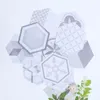 Stickers muraux 10pcs / set Creative Hexagonal Tile Amovible Autocollant Imperméable Avec Motif Géométrique En Gris Pour Cuisine Ou